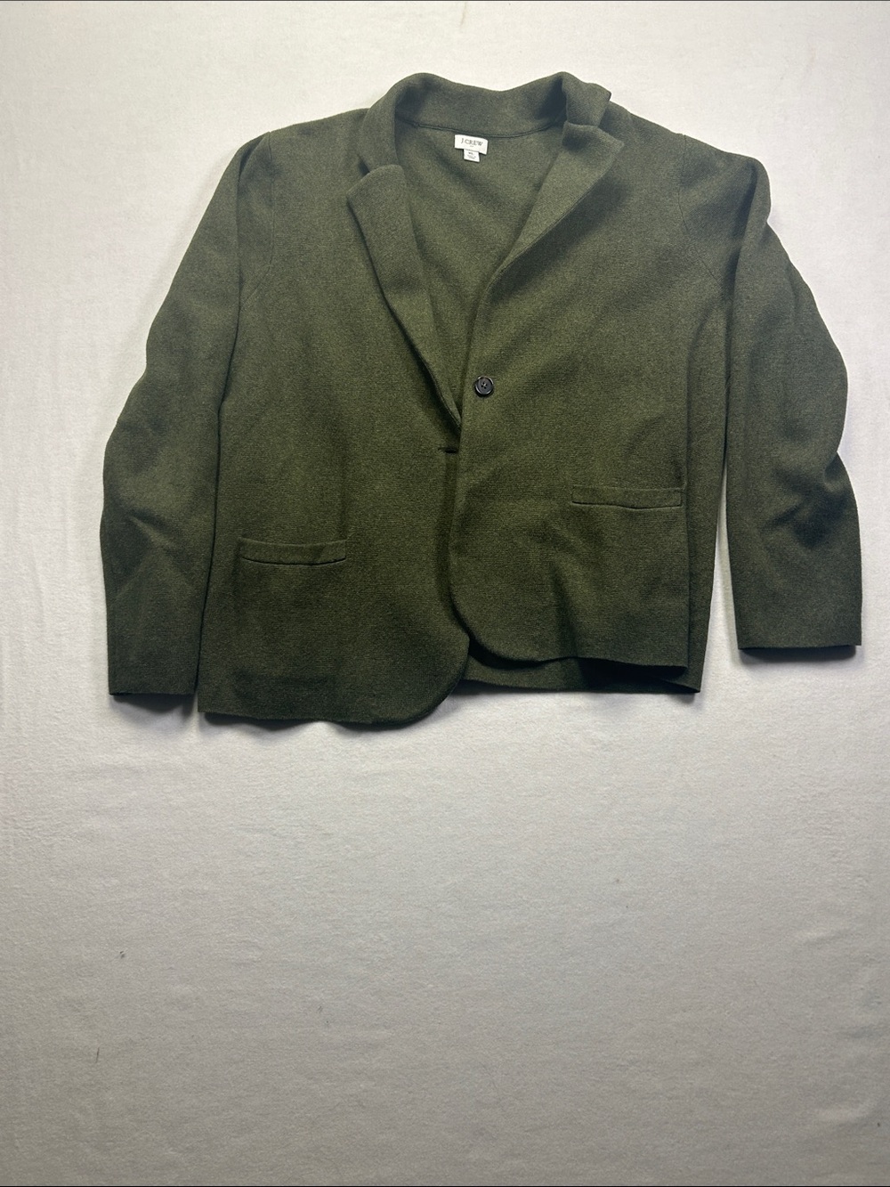 J. Crew Olive Green Women's Wool-Blend Cardigan Blazer